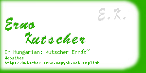 erno kutscher business card